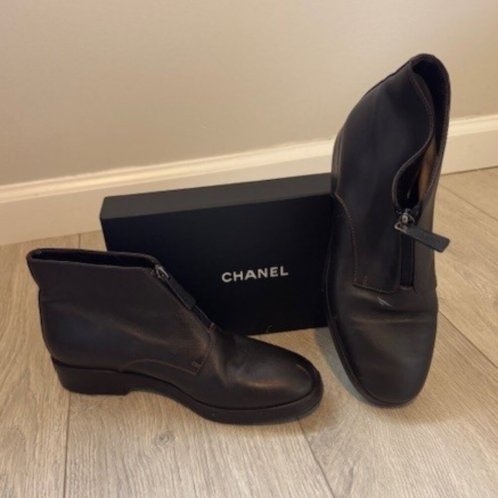 CHANEL Leather Booties